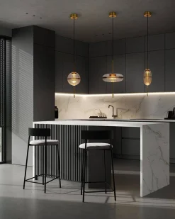 Lampa wisząca CHAPLIN 360 mosiądz - LED (MD12001-1-360) - King Home