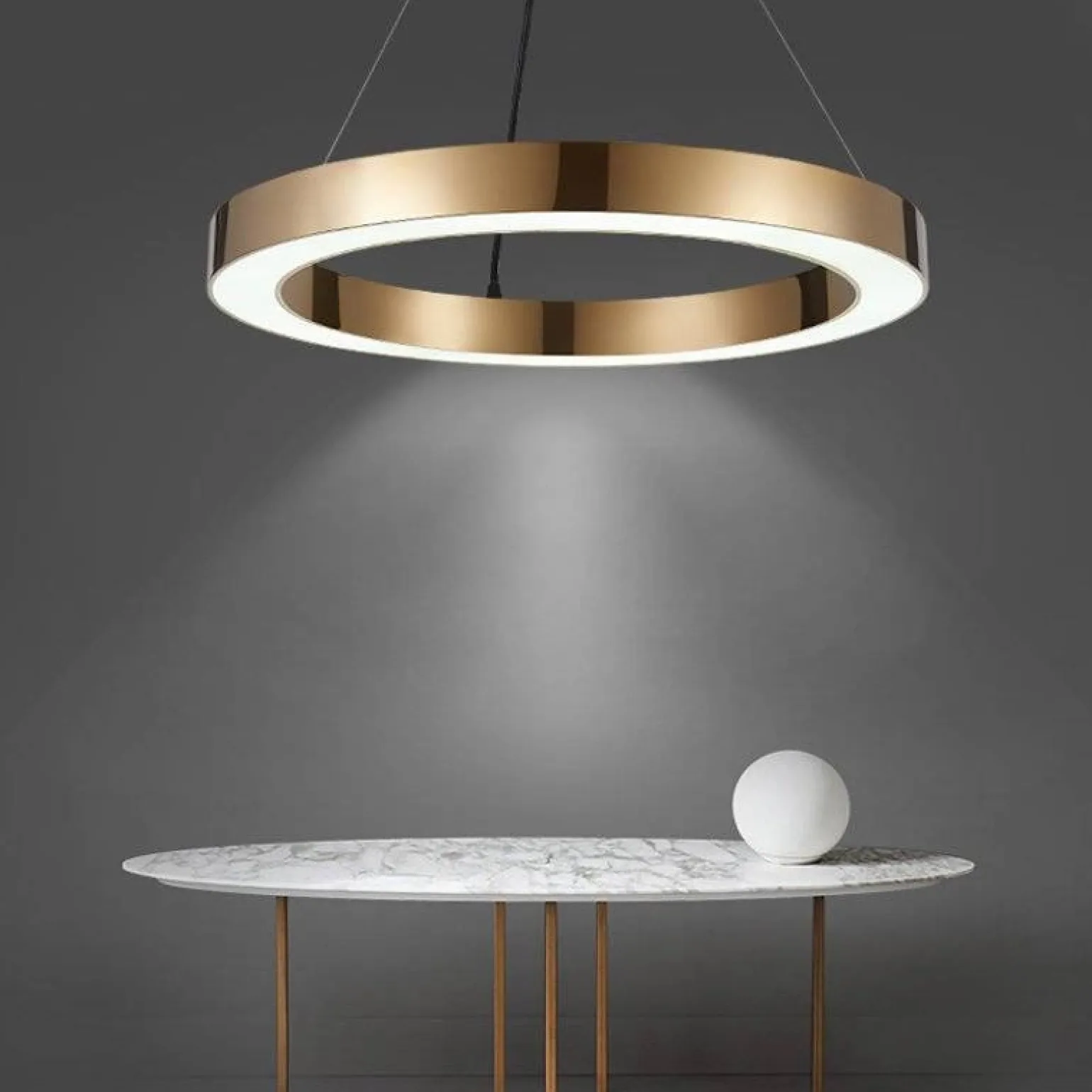 Lampa wisząca CIRCLE 60 LED ściemniana (ST-8848-60 brass) - Step into Design