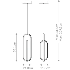Lampa wisząca Demark - Matowa czerń (QN-DEMARK-1P-BK) - Quintiesse