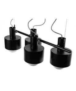 Lampa wisząca Enkel 4 z oplotem poliestrowym czarnym (EN4422P0) - Ummo