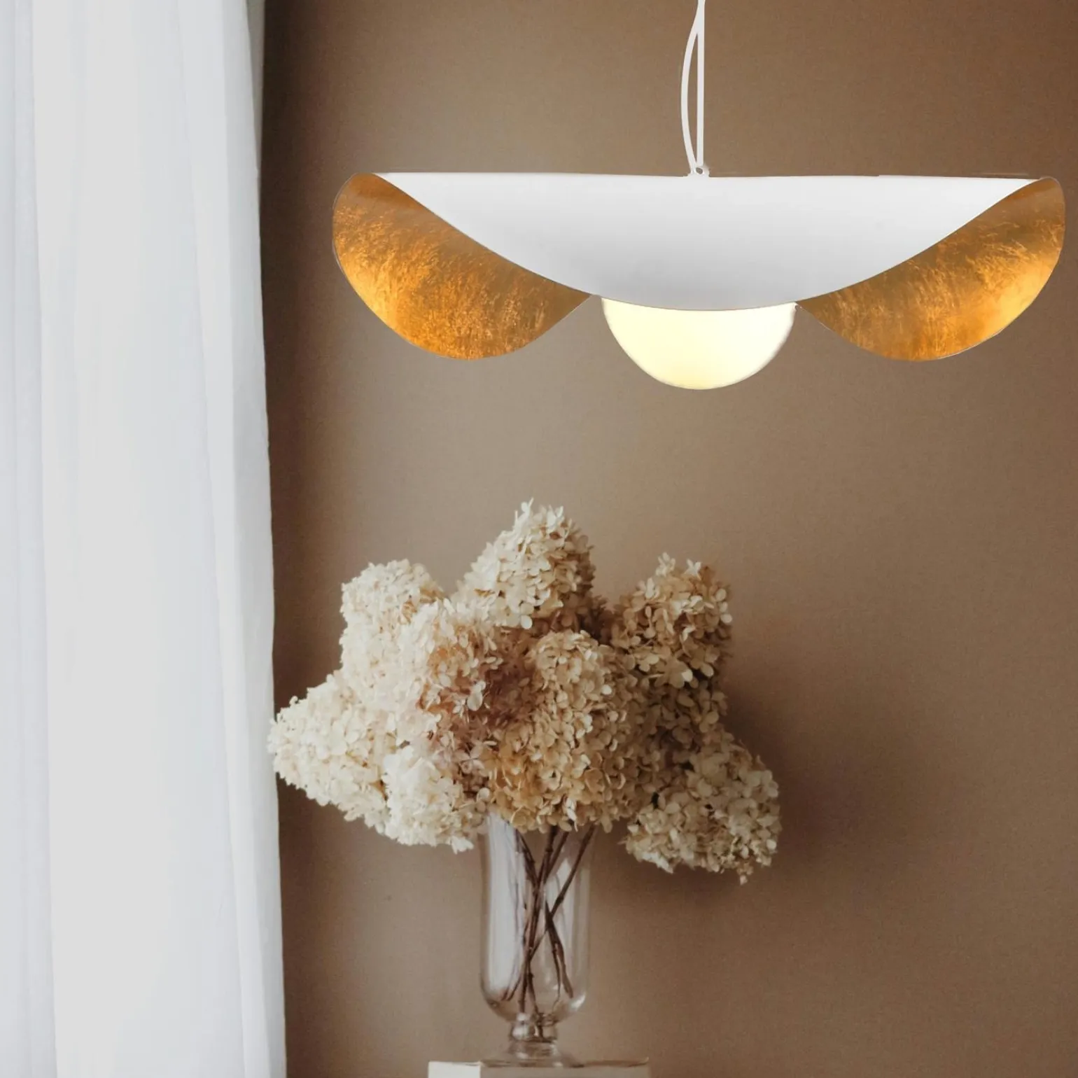 Lampa wisząca ENZO biało złota 60 cm (ST-F22020601-D60 white) - Step into Design