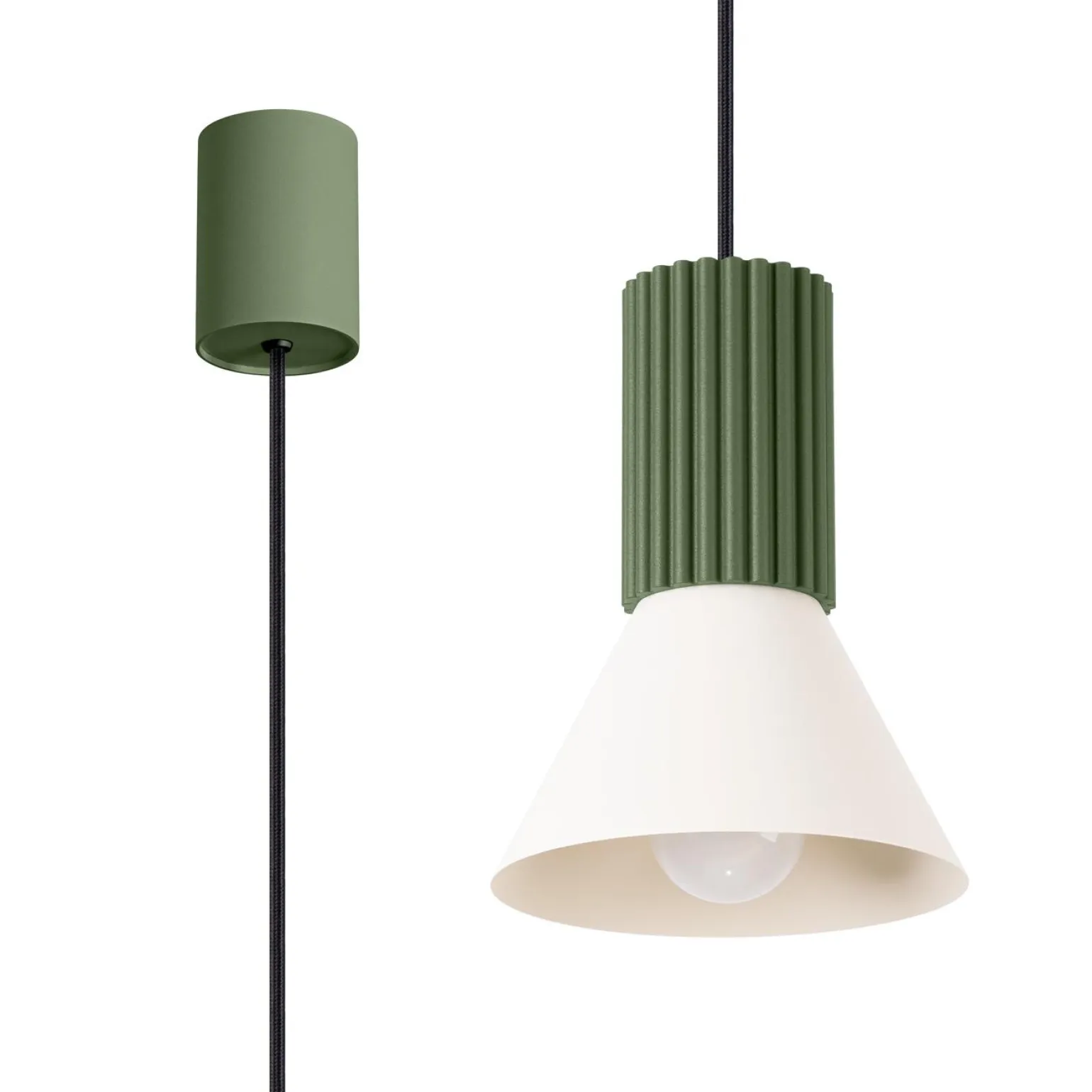 Lampa wisząca ESTRIA 1 beżowa/zielona oliwka (SL.1872) - Sollux Lighting