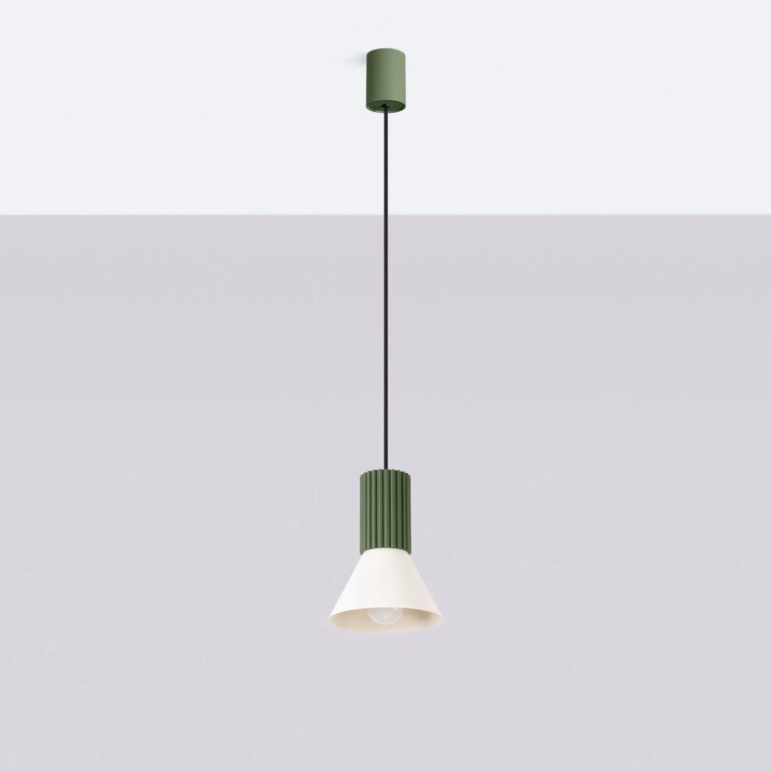 Lampa wisząca ESTRIA 1 beżowa/zielona oliwka (SL.1872) - Sollux Lighting