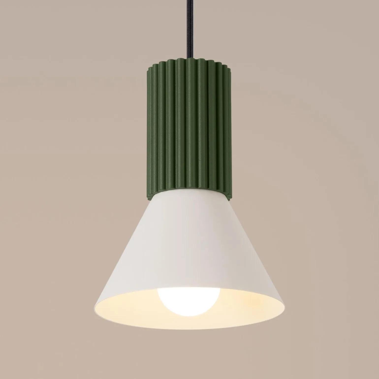 Lampa wisząca ESTRIA 1 beżowa/zielona oliwka (SL.1872) - Sollux Lighting