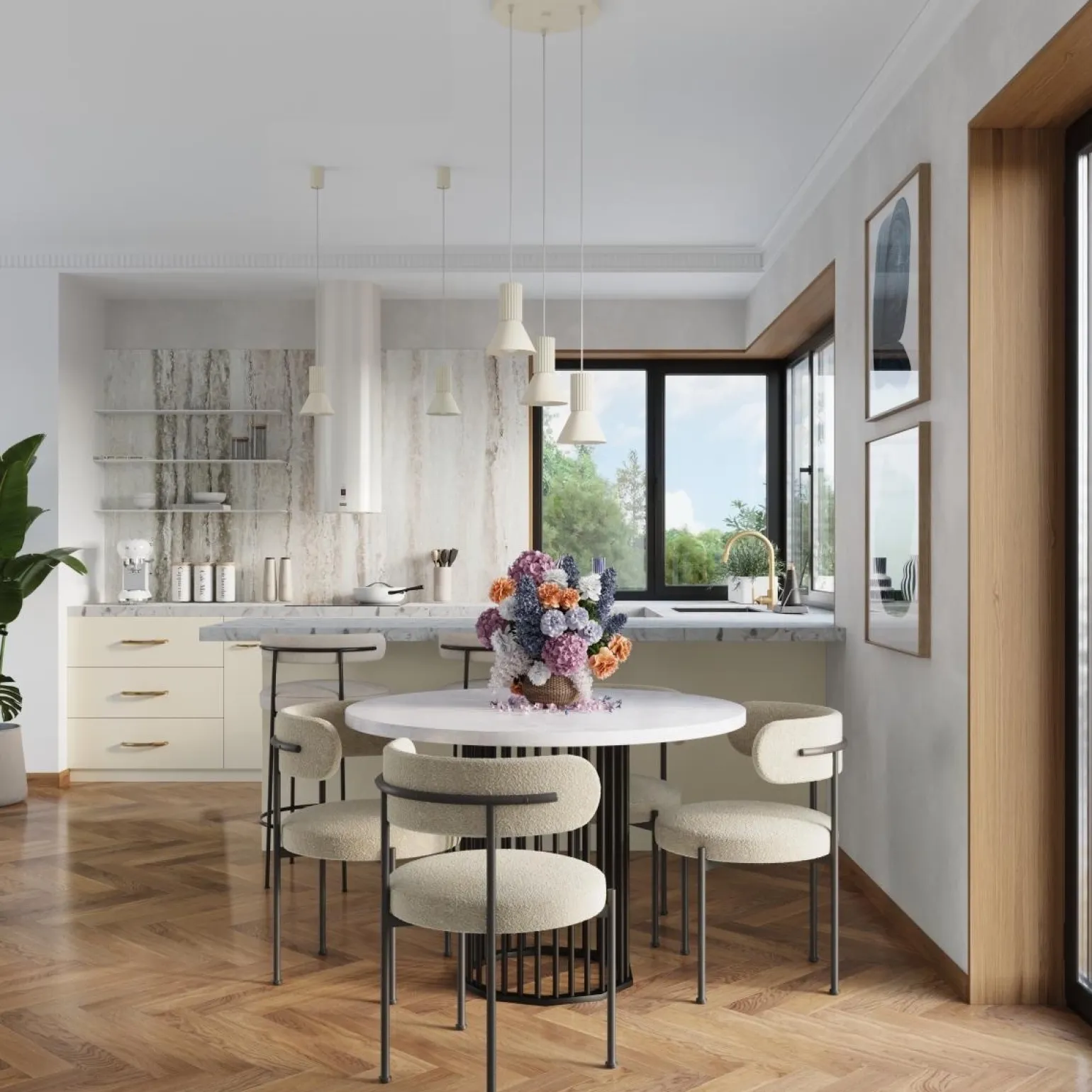 Lampa wisząca ESTRIA 1 beżowa (SL.1870) - Sollux Lighting