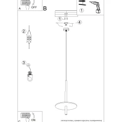 Lampa wisząca FELTRO 1 czarna/beżowa (SL.1879) - Sollux Lighting