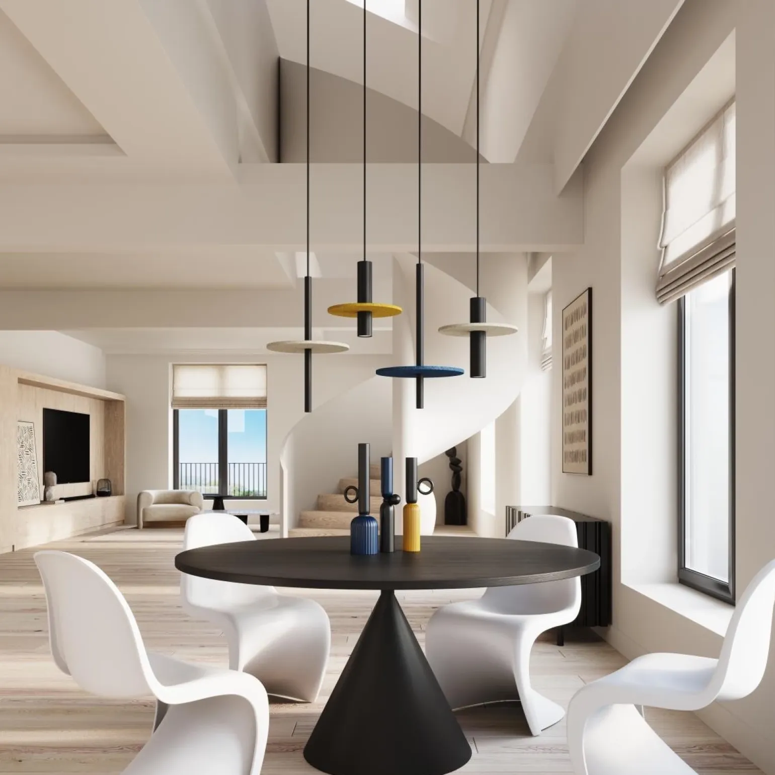 Lampa wisząca FELTRO 1 czarna/beżowa (SL.1879) - Sollux Lighting