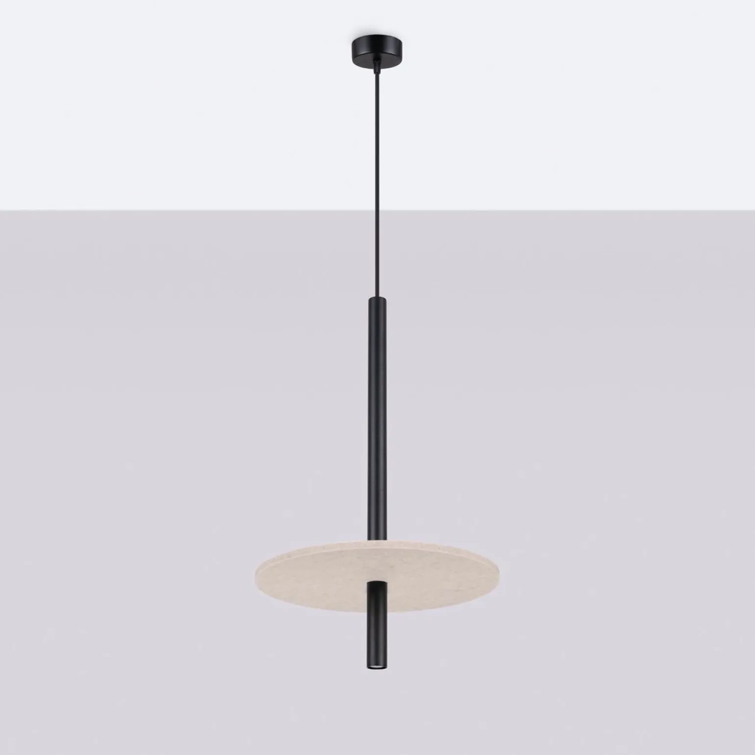 Lampa wisząca FELTRO 1 czarna/beżowa (SL.1879) - Sollux Lighting