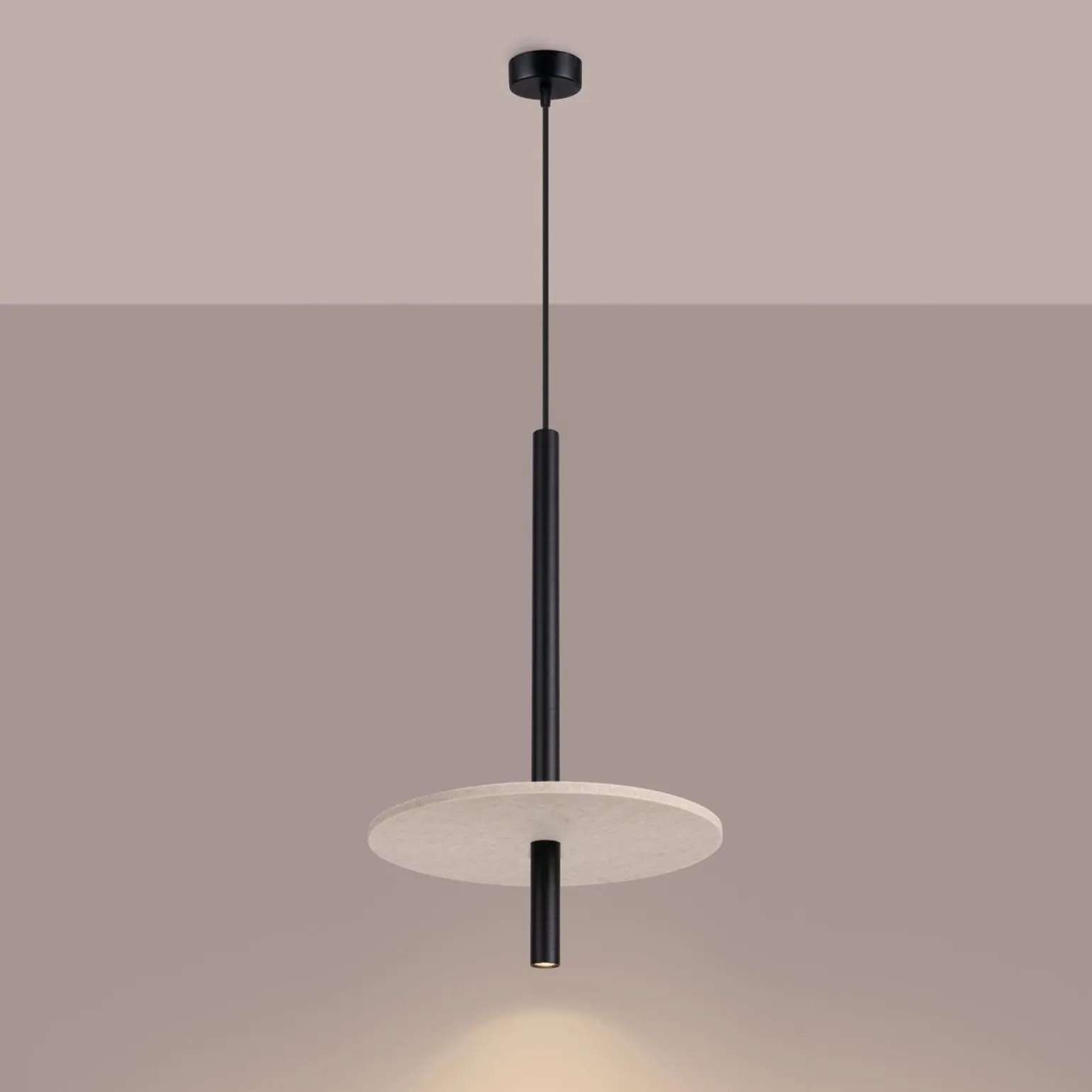 Lampa wisząca FELTRO 1 czarna/beżowa (SL.1879) - Sollux Lighting