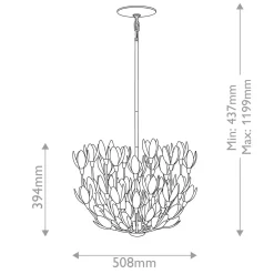 Lampa wisząca Flora - 3 źródła światła - Tynk strukturalny (QN-FLORA3-WHT) - Quintiesse