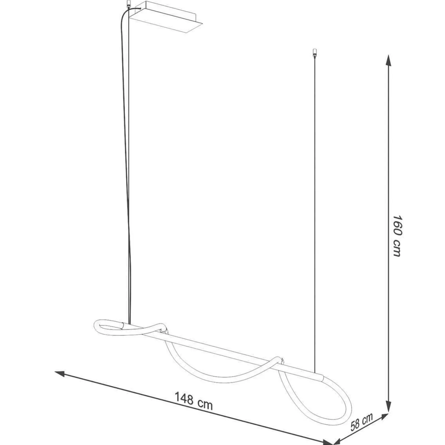 Lampa wisząca GALAKSE 148 czarna LED 2700-6500K (TH.280) - Thoro Lighting