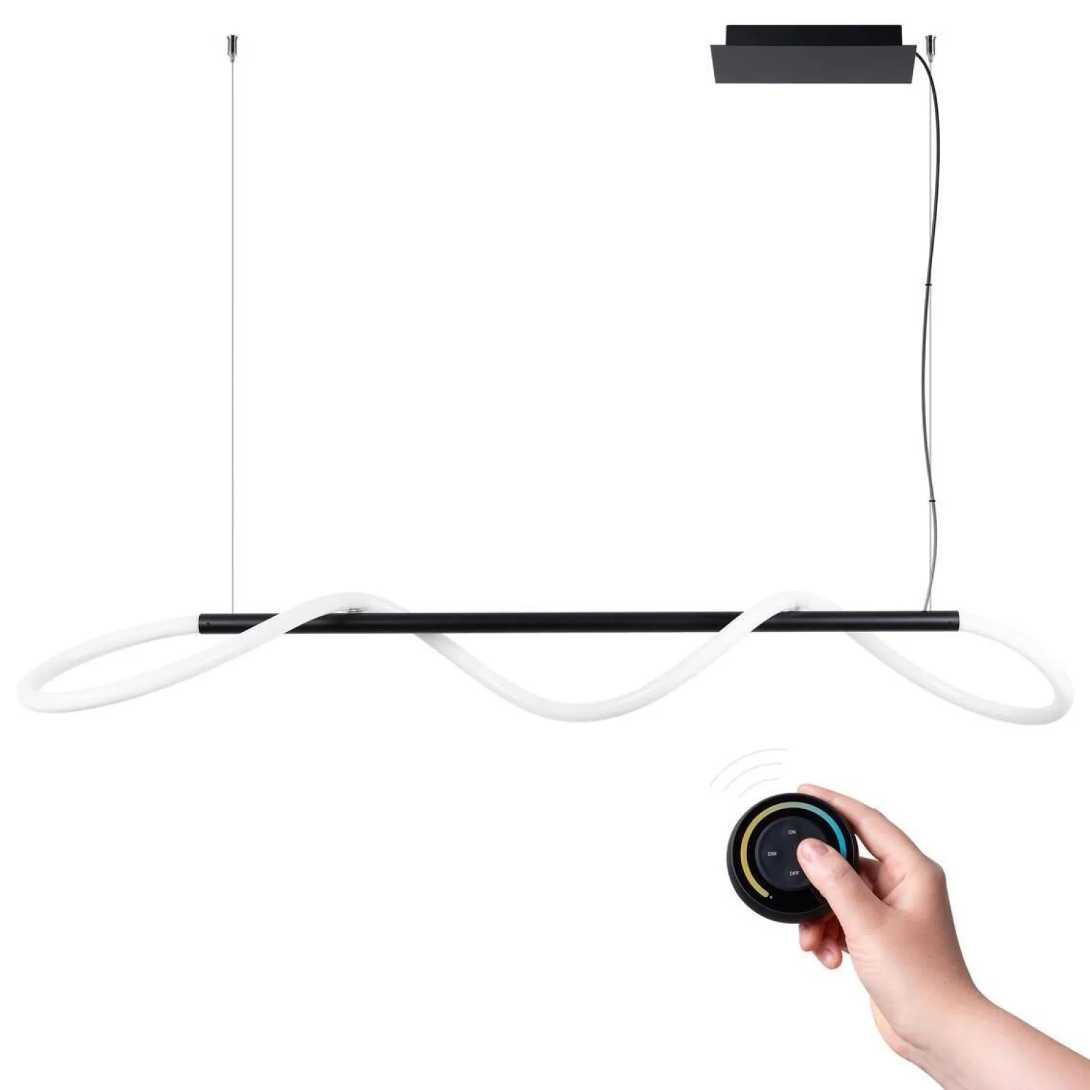 Lampa wisząca GALAKSE 148 czarna LED 2700-6500K (TH.280) - Thoro Lighting