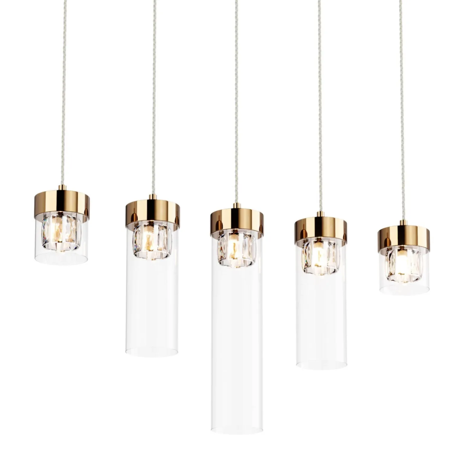 Lampa wisząca GEM 5 złota listwa (P0389-05E-F7AC) - Zuma Line