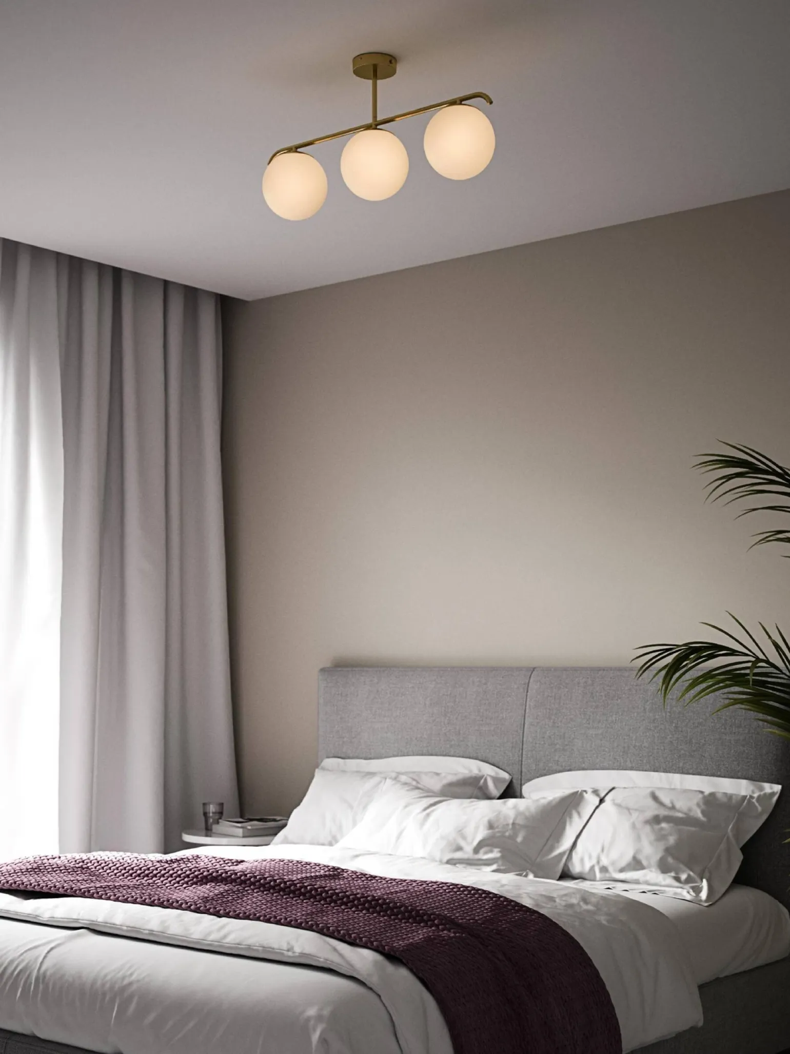 Lampa wisząca GRANT Nordlux E14 3x25W Szkło Mosiądz