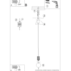 Lampa wisząca HALO 1 ultramaryna (SL.1739) - Sollux Lighting