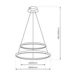 Lampa wisząca HOOP BLACK 51W LED (ML1542) - Milagro