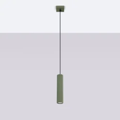 Lampa wisząca KARBON 1 zielony oliwkowy (SL.1611) - Sollux Lighting