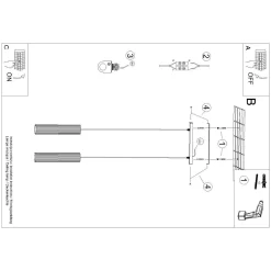 Lampa wisząca KARBON 2 złoty (SL.1555) - Sollux Lighting