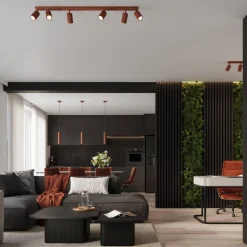 Lampa wisząca KARBON 3L ochra czerwona (SL.1632) - Sollux Lighting