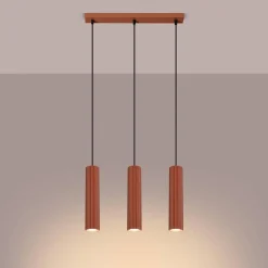 Lampa wisząca KARBON 3L ochra czerwona (SL.1632) - Sollux Lighting