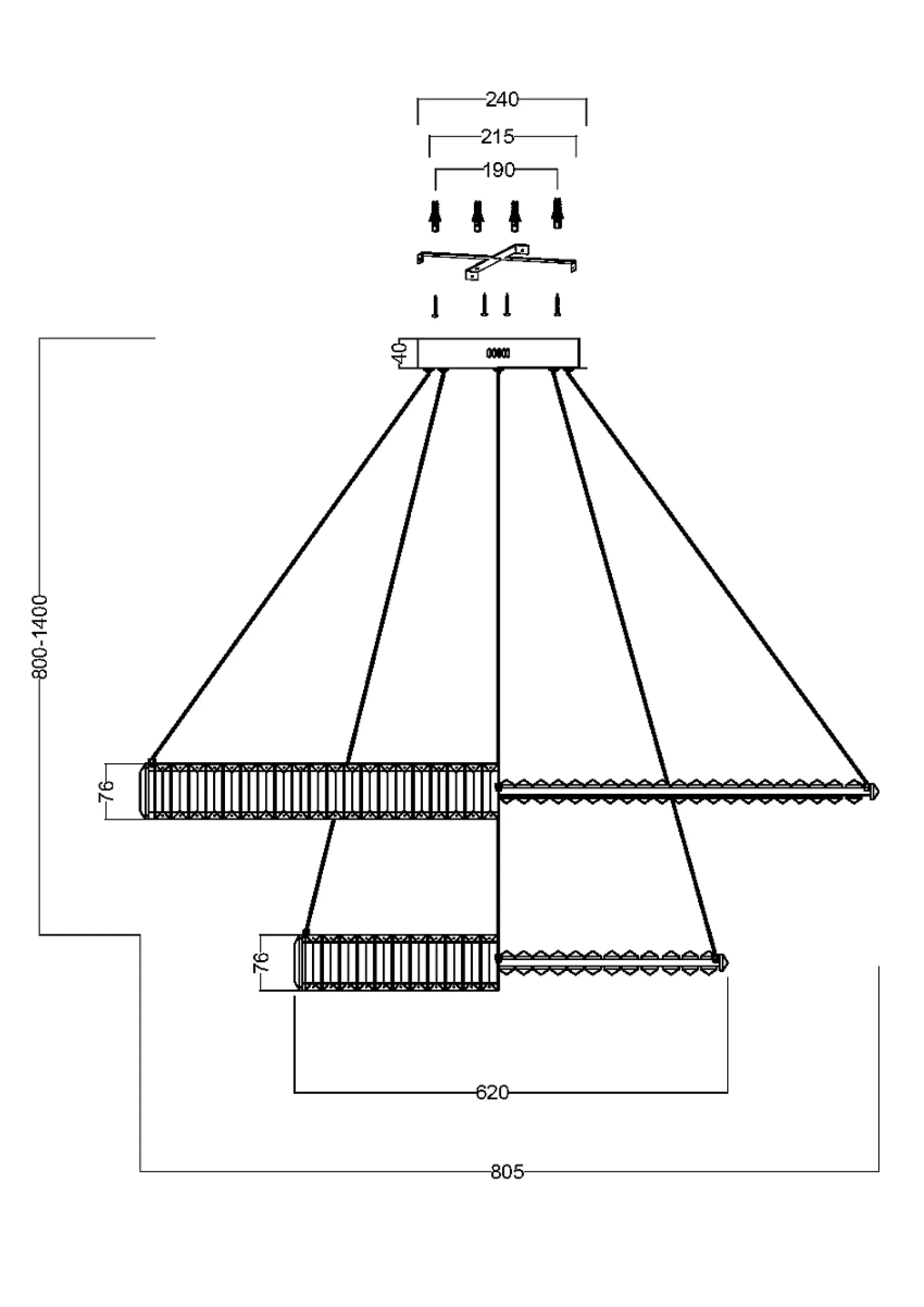 Lampa wisząca Krone (P097PL-L90G4K) - Maytoni