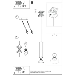 Lampa wisząca LAGOS 1 ochra czerwona (SL.1489) - Sollux Lighting