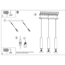 Lampa wisząca LAGOS 3L zielona oliwka (SL.1486) - Sollux Lighting
