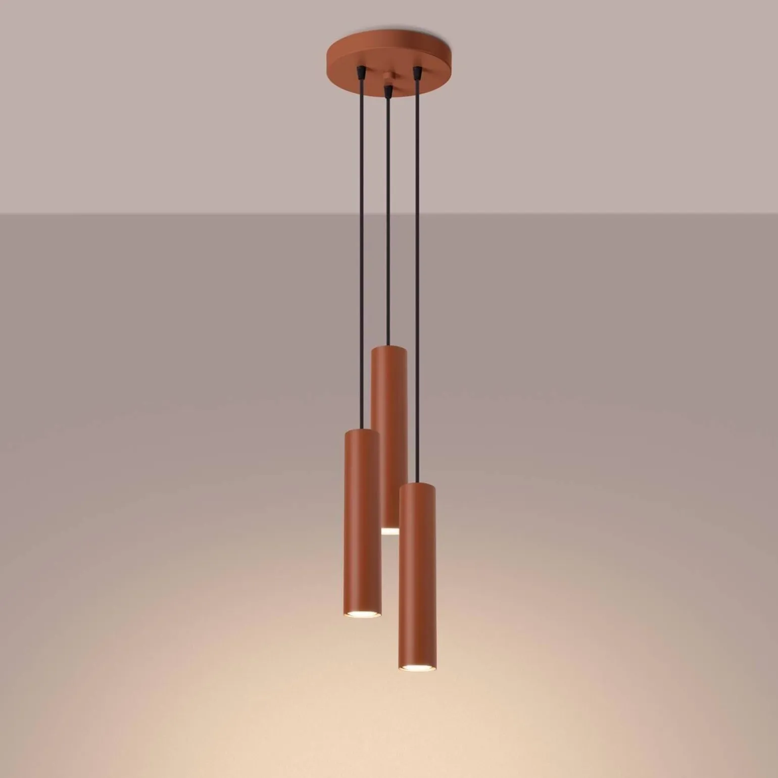 Lampa wisząca LAGOS 3P ochra czerwona (SL.1492) - Sollux Lighting