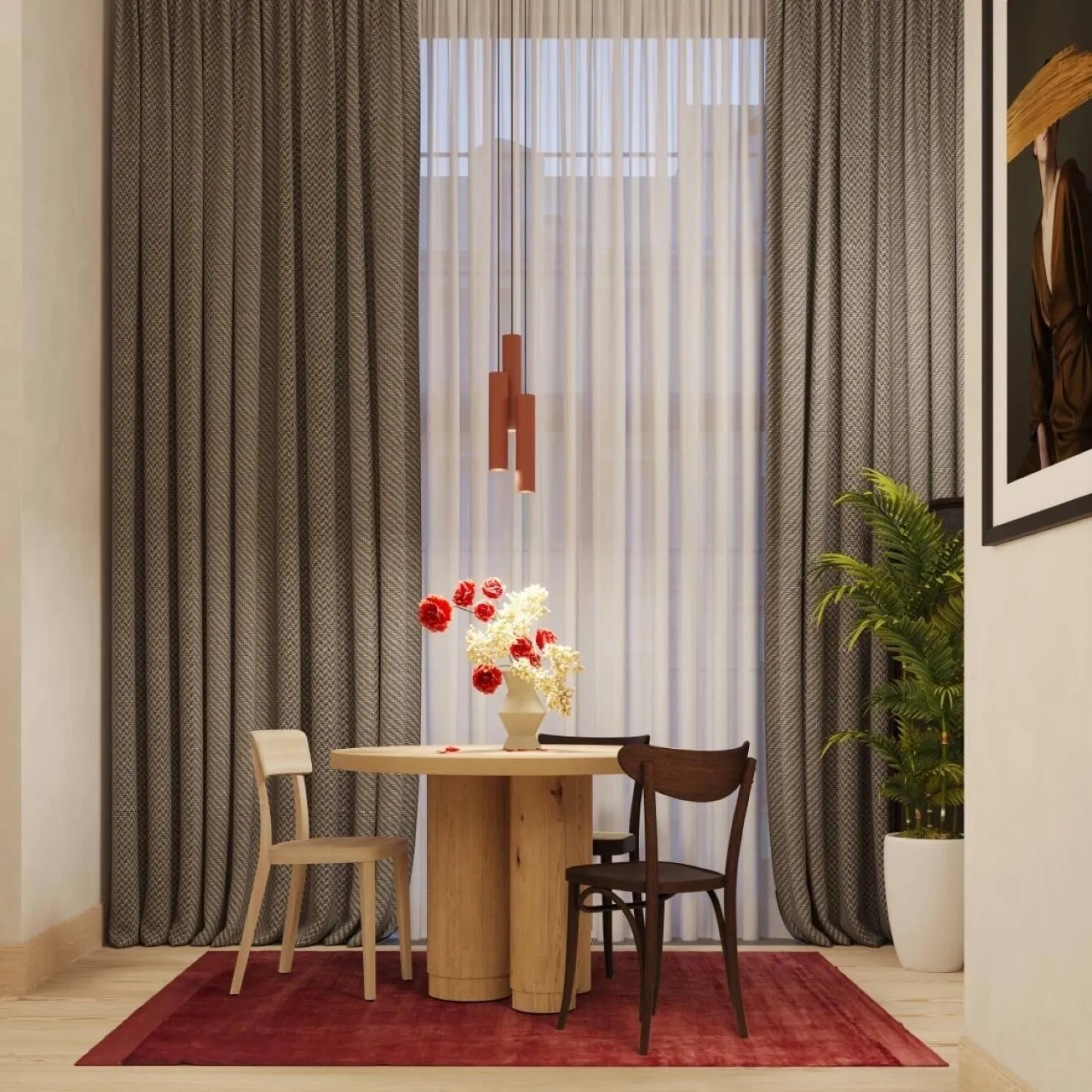 Lampa wisząca LAGOS 3P ochra czerwona (SL.1492) - Sollux Lighting