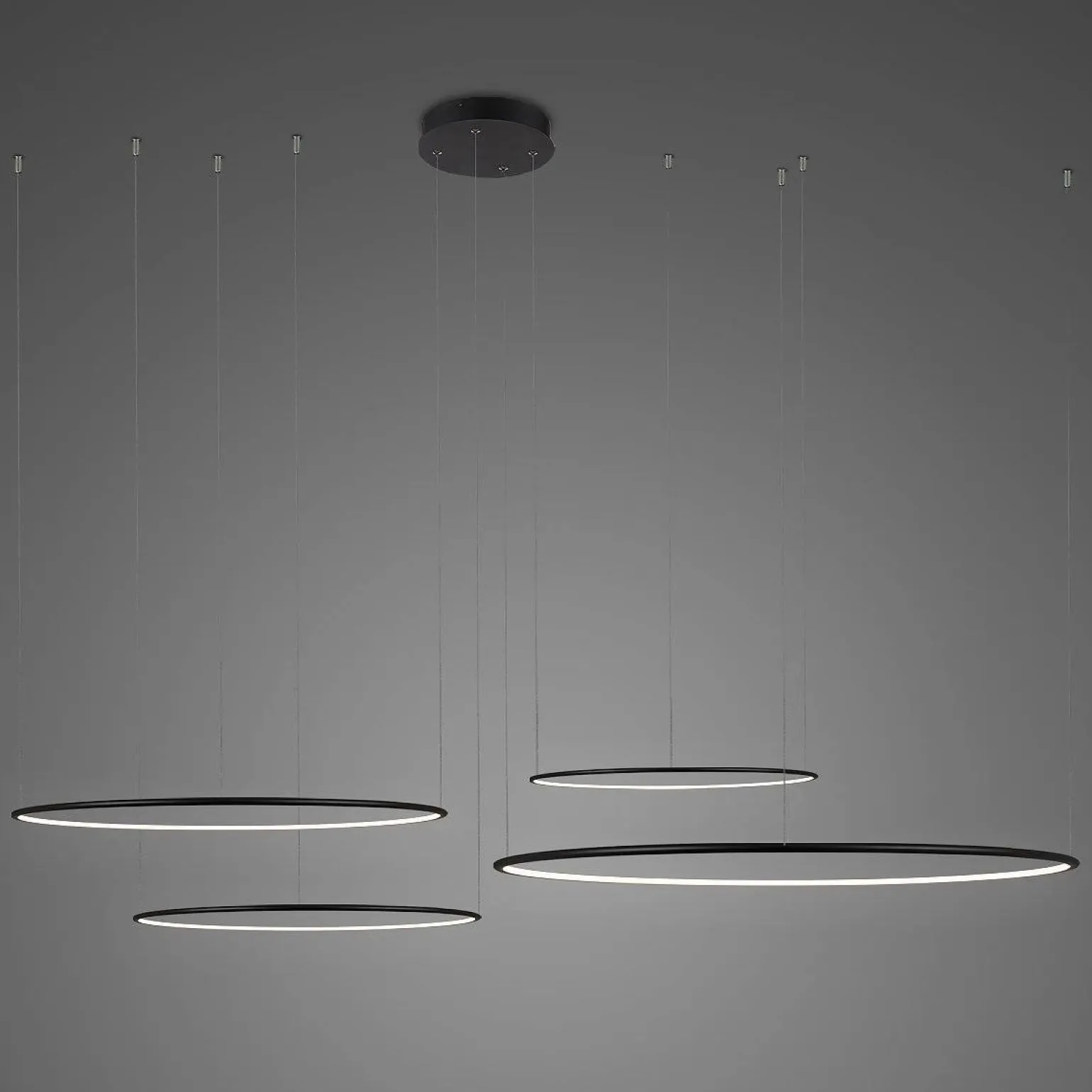 Lampa wisząca Ledowe Okręgi No.4 CO4 Φ100 cm in 3k czarna Altavola Design (LA084/CO4_100_in_3k_black) - ALTAVOLA DESIGN