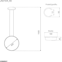 Lampa wisząca Ledowe okręgi No.1 X Φ40 cm in 4k srebrny Altavola Design (LA073/X_40_in_4k_silver) - ALTAVOLA DESIGN