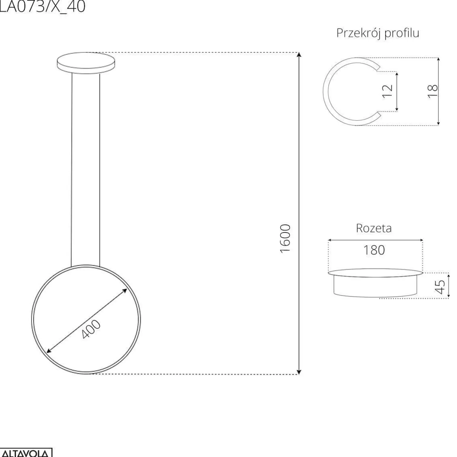 Lampa wisząca Ledowe okręgi No.1 X Φ40 cm in 4k srebrny Altavola Design (LA073/X_40_in_4k_silver) - ALTAVOLA DESIGN