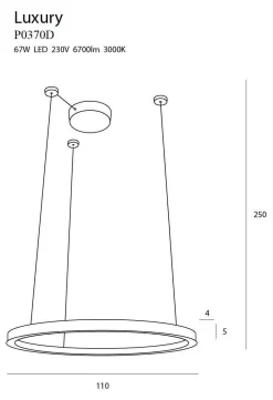 Lampa wisząca LUXURY Ø 110 cm ściemnialna (P0370D) - Maxlight