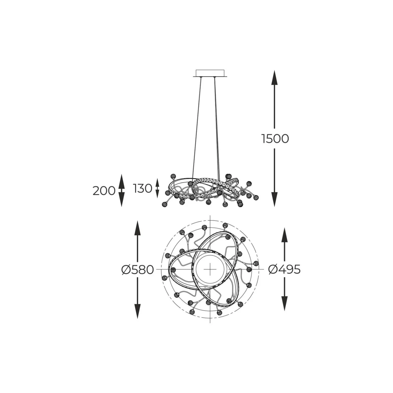 Lampa wisząca MAIA czarna (MD3481-1S-3BCT) - Zuma Line