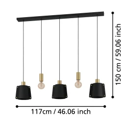 Lampa wisząca MAJAGUA czarna (390115) - EGLO