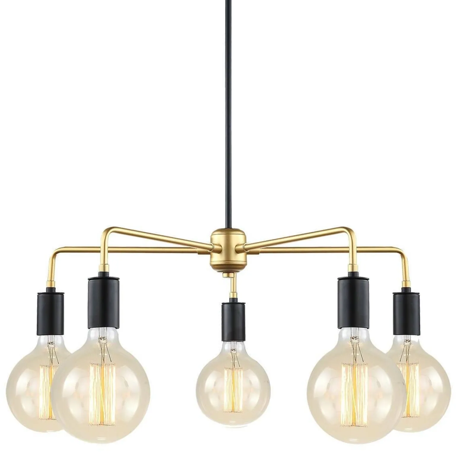 Lampa wisząca Malene (MDM3386/5 BK+GD) Italux - żyrandol