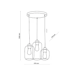 Lampa wisząca MARCO GREEN 3 PŁ KOŁO (3325) - TK Lighting