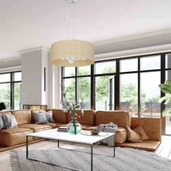 Lampa wisząca MARSHALL WHITE / RATTAN 3xE27 (MLP7490) - Milagro