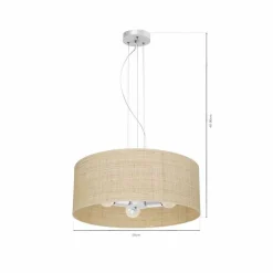 Lampa wisząca MARSHALL WHITE / RATTAN 3xE27 (MLP7490) - Milagro