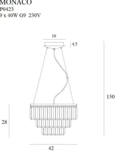 Lampa wisząca Monacoota ø 42 cm (P0423) - Maxlight