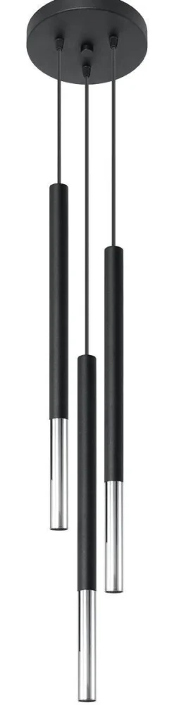 Lampa wisząca MOZAICA 3P czarny/chrom (SL.0887) - Sollux
