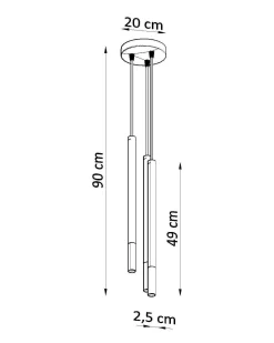 Lampa wisząca MOZAICA 3P czarny/chrom (SL.0887) - Sollux