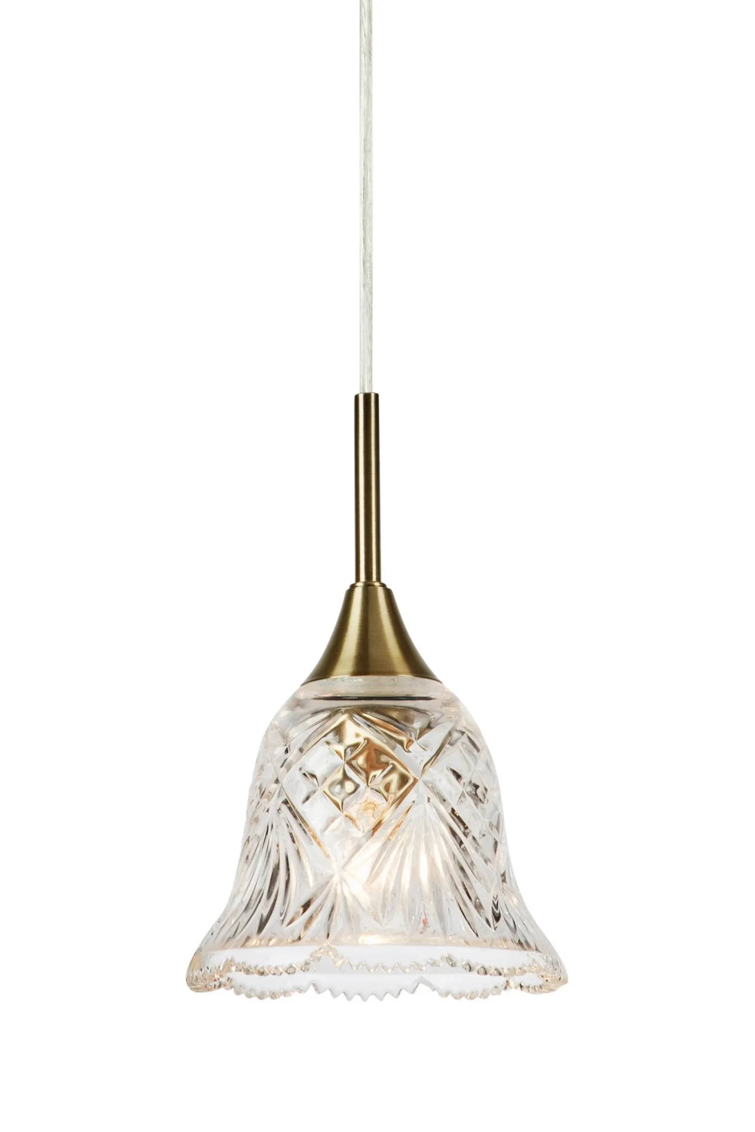 Lampa wisząca nad stół LUNA Pendant 1L Clear/Antique Brass (109011) Markslojd