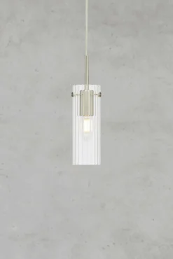 Lampa wisząca nad stół TIBIA Pendant 1L Clear/Satin Nickel (109013) Markslojd