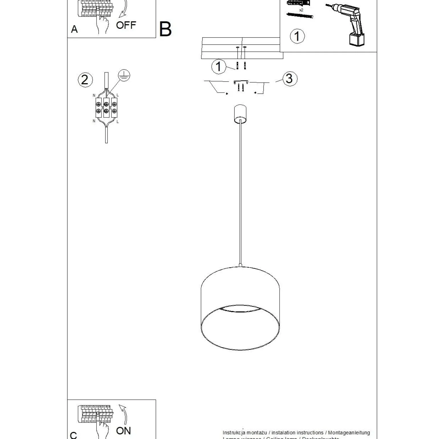 Lampa wisząca NEVIA taupe (SL.1849) - Sollux Lighting