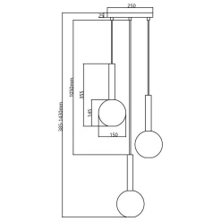 Lampa wisząca NIKO GOLD 3xG9 (ML0332) - Milagro