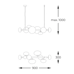 Lampa wisząca OMI czarna (1192) - Zuma Line