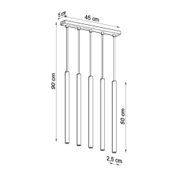 Lampa Wisząca PASTELO 5L złoty połysk (SL.1198) - Sollux Lighting
