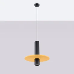 Lampa wisząca PELTA 1 czarna/żółta (SL.1883) - Sollux Lighting