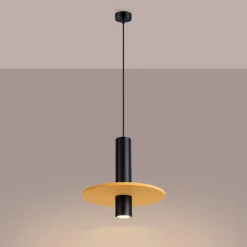 Lampa wisząca PELTA 1 czarna/żółta (SL.1883) - Sollux Lighting